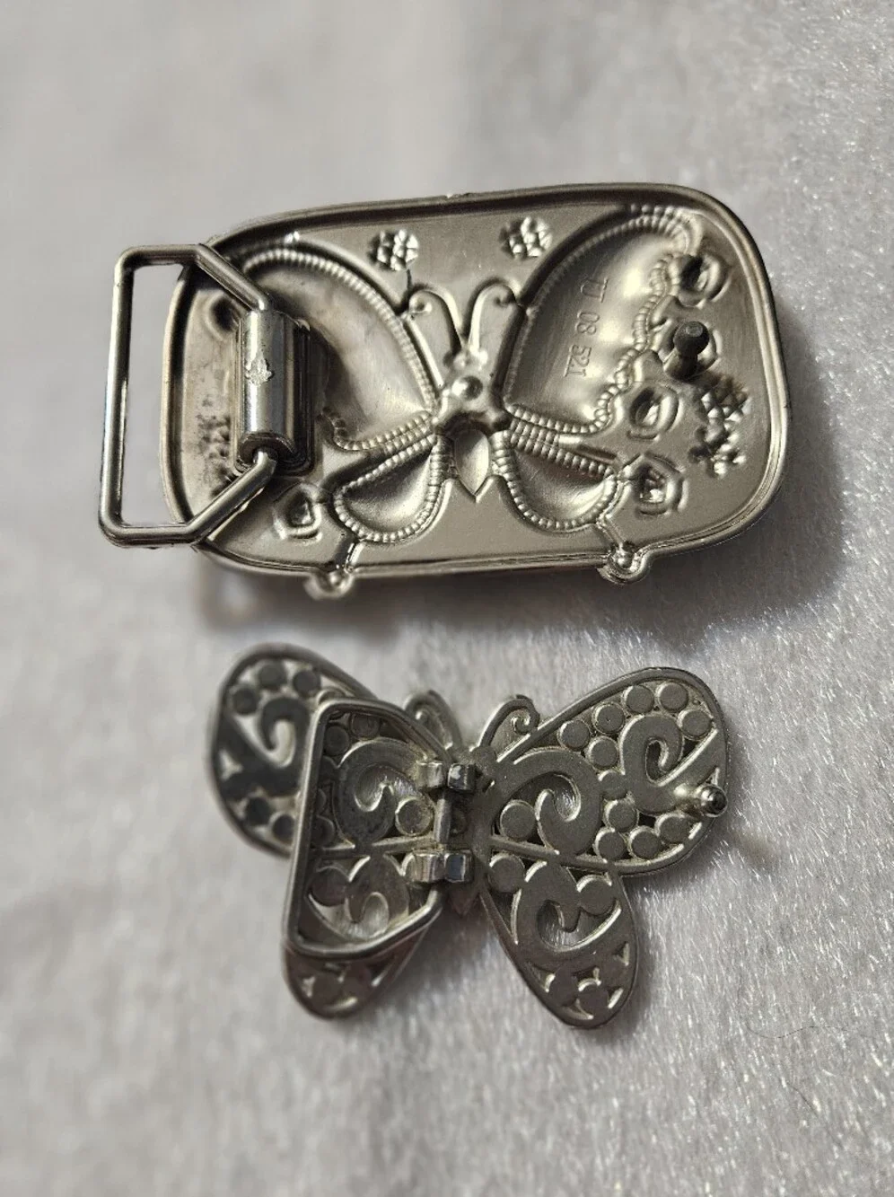 Silver Butterfly Belt Buckles